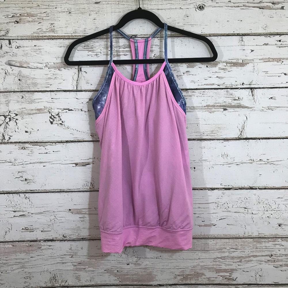 ivivva pink built in tank workout tank